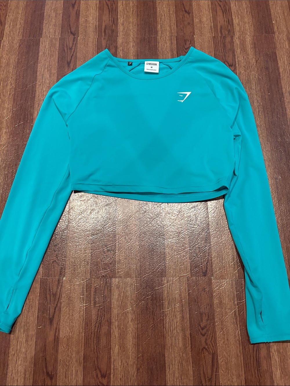 Gymshark Women’s Teal Long-Sleeve Crop Top - Bright Teal